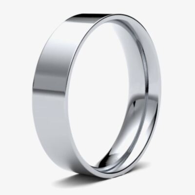 Platinum 5.0mm Flat Court Wedding Ring 5GLE-PT