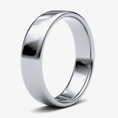 Platinum 5.0mm Soft Court Wedding Ring 5GLS-PT