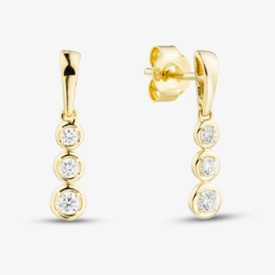Pure Brilliance Gold Plated 0.25ct Lab Grown Diamond Triple Drop Earrings LGE46753-25