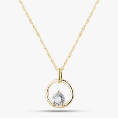 Pure Brilliance Gold Plated 0.25ct Lab Grown Diamond Open Circle Necklace LGP46865-25
