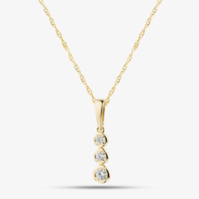 Pure Brilliance Gold Plated 0.15ct Lab Grown Diamond Triple Drop Necklace LGP46752-15