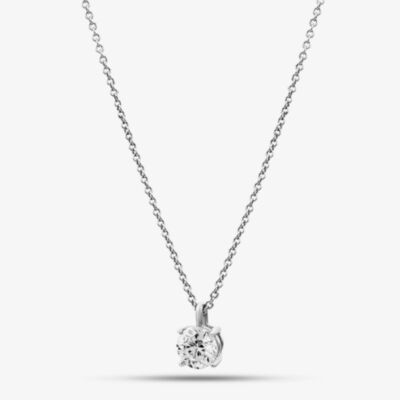 18ct White Gold 1.00ct Brilliant Cut Lab Grown Diamond Pendant Necklace P4336W/100C-18