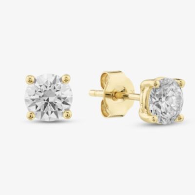 18ct Yellow Gold Certified Lab Grown 1.42ct Brilliant Cut Diamond Stud Earrings 118NW-L001