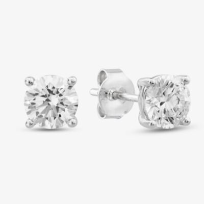 18ct White Gold 2.08ct Certificated Brilliant Cut Lab Grown Diamond Stud Earrings 118NY-W002