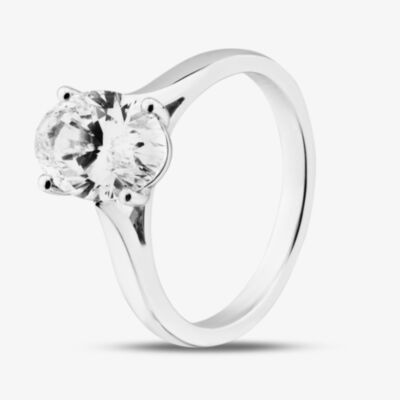 Platinum Certified Lab Grown 2.01ct Oval Cut Diamond Solitaire Ring 196MY-P009