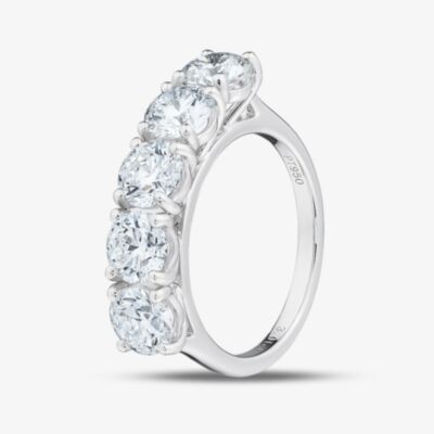 Platinum 3.01ct Certificated Round Cut Lab Grown Diamond Eternity Ring U3740