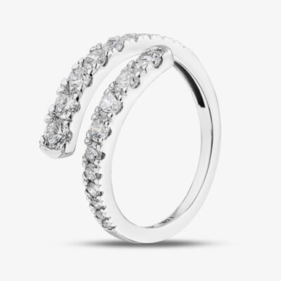 Pure Brilliance 9ct White Gold 1.00ct Lab Grown Diamond Two Row Spiral Ring LGR43802-100
