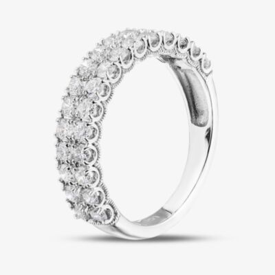 Pure Brilliance 9ct White Gold 1.00ct Lab Grown Diamond Two Row Ring LGR34374-100CH