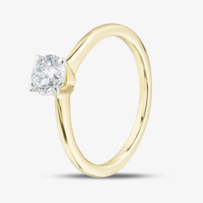 Pure Brilliance 9ct Yellow Gold 0.50ct Brilliant Cut Lab Grown Diamond Solitaire Ring LGR21614-50