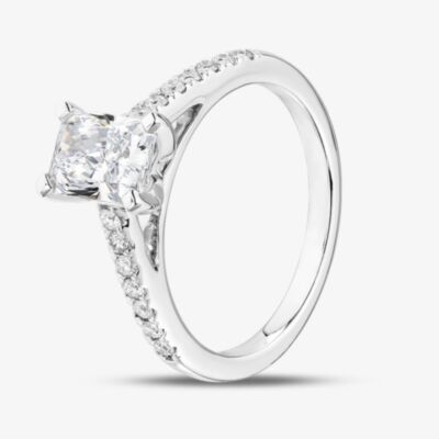 Pure Brilliance 9ct White Gold 1.20ct Radiant Cut Lab Grown Diamond Shoulder Set Ring LGR35521-120RN