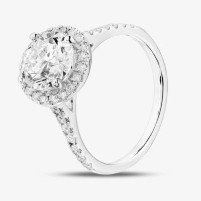 Pure Brilliance 9ct White Gold 2.40ct Brilliant Cut Lab Grown Diamond Halo Ring LGR43488-240SF