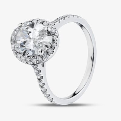 Pure Brilliance 9ct White Gold 2.40ct Oval Lab Grown Diamond Halo Ring LGR43490-240SF (WG)