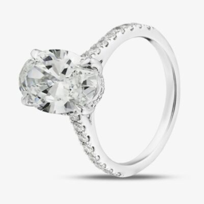 Pure Brilliance 9ct White Gold 3.50ct Lab Grown Diamond Shoulder Set Solitaire Ring LGR46906-350SF (WG)(CERT)