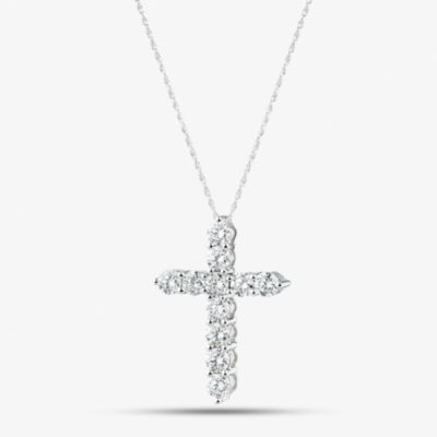 Pure Brilliance 9ct White Gold 1.00ct Lab Grown Diamond Cross Necklace LGP40662-100 (WG)