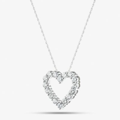 Pure Brilliance 9ct White Gold 1.00ct Lab Grown Diamond Heart Pendant Necklace LGP41093-100 (WG)