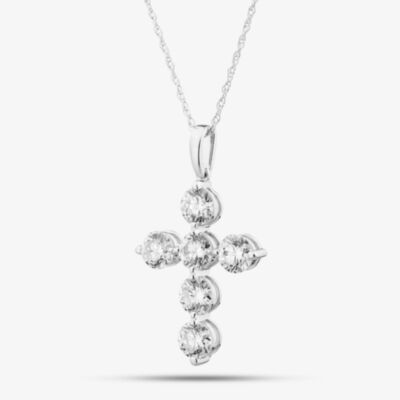 Pure Brilliance 9ct White Gold 2.00ct Lab Grown Diamond Cross Pendant LGP46836-200TR (WG)(CERT)