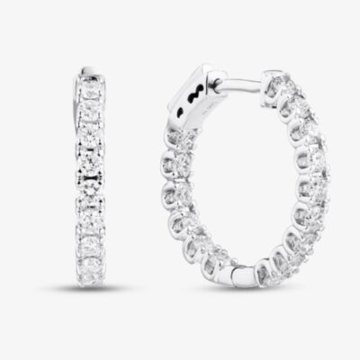 Pure Brilliance 9ct White Gold 1.00ct Lab Grown Diamond Hoop Earrings LGE41046-100