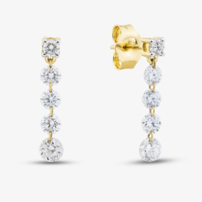 9ct Yellow Gold Certified 1.00ct Lab Grown Diamond Drop Earrings LGE47363-100