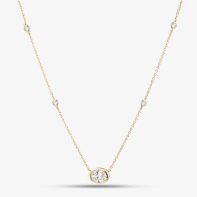 Pure Brilliance 9c Yellow Gold 1.25ct Lab Grown Oval Diamond Pendant LGN48592-125SF (YG)