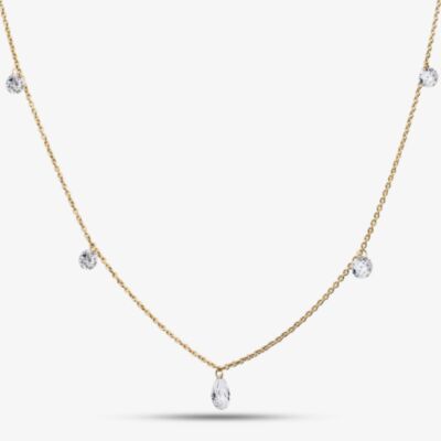 Pure Brilliance 9ct Yellow Gold 1.00ct Multi Cut Lab Grown Diamond Necklace LGN47394-100