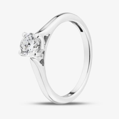 Pure Brilliance Silver 0.50ct Lab Grown Diamond Solitaire Ring LGR44406-50SF (SIL)(CERT)