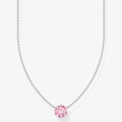 THOMAS SABO Silver With Pink Cubic Zirconia Necklace KE2210-051-9-L45V