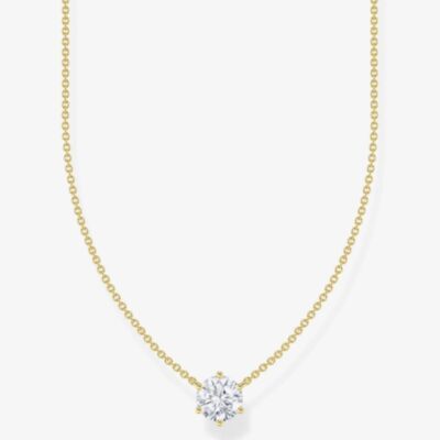 THOMAS SABO Gold Plated Cubic Zirconia Necklace KE2210-414-14-L45V