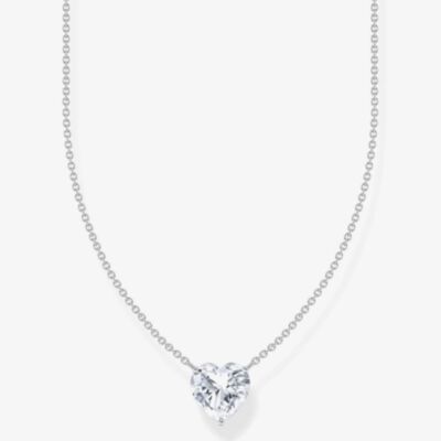 THOMAS SABO Silver Heart Cubic Zirconia Necklace KE2211-051-14-L45V