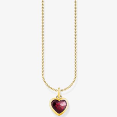 THOMAS SABO Gold Plated Red Heart Necklace KE2268-414-10-L45V