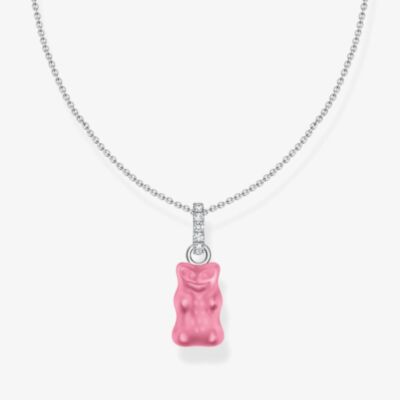 THOMAS SABO Haribo Sterling Silver Pink Gummy Bear Pendant Necklace KE2209-052-9-L45V