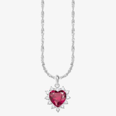 THOMAS SABO Romance Silver Red Cubic Zirconia Heart Pendant Necklace KE2305-013-10-L45V