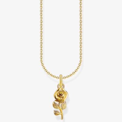 THOMAS SABO Gold Plated Rose Pendant Necklace KE2269-413-39-L45