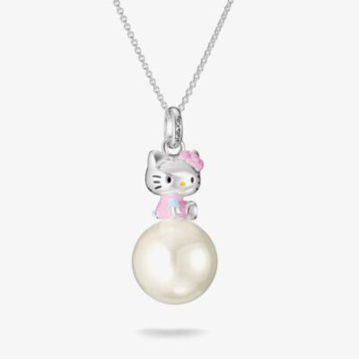 THOMAS SABO Hello Kitty Pink Pearl Charm Necklace KE2391-M06-7-L50V