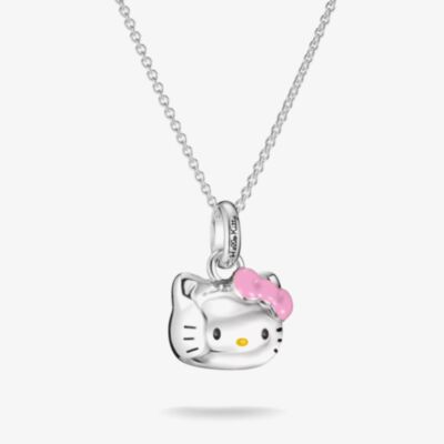 THOMAS SABO Hello Kitty Pink Bow Charm Necklace KE2392-M06-7-L45V