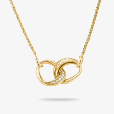 THOMAS SABO Together 18ct Yellow Gold Plated Cubic Zirconia Intertwined Pendant KE2380-M01-14-L45V