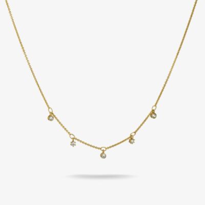 THOMAS SABO Classics 18ct Yellow Gold Plated Cubic Zirconia Necklace KE2071-M01-14-L45V