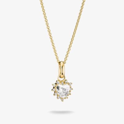 THOMAS SABO Classics 18ct Yellow Gold Cubic Zirconia Heart Pendant KE2386-M01-14-L45V
