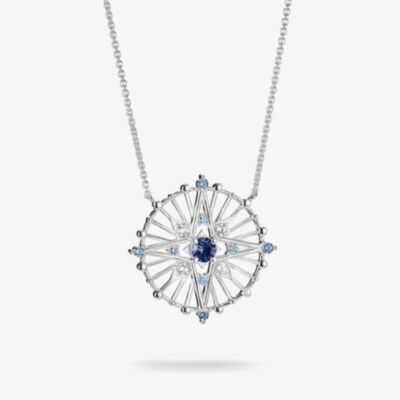 THOMAS SABO Sterling Silver & Blue Crystal Star Talisman Pendant KE2393-166-1-L45V