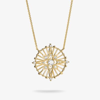 THOMAS SABO 18ct Yellow Gold Plated Cubic Zirconia Star Talisman Pendant KE2393-M01-14-L45V
