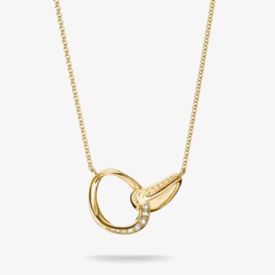 THOMAS SABO Together 18ct Yellow Gold Plated Cubic Zirconia Intertwined Pendant KE2378-M01-14-L45V