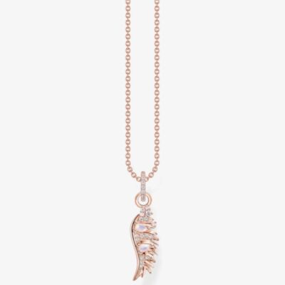 THOMAS SABO Rose Gold Feather Necklace KE2168-323-9-L45V