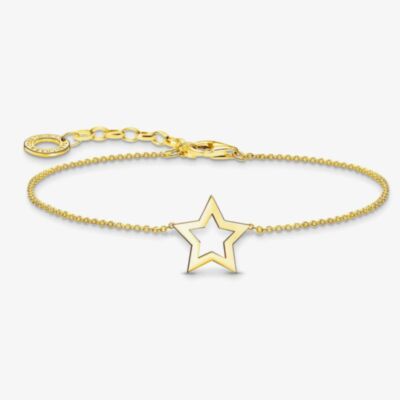 THOMAS SABO Gold Plated Star Bracelet A2162-413-39-L19V