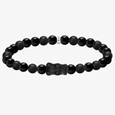 THOMAS SABO Ladies Black Obsidian Haribo Bear Bead Bracelet A2204-017-11