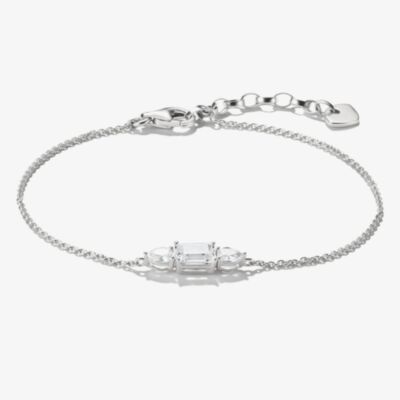 THOMAS SABO Bold Elegance Silver Three Stone Cubic Zirconia Bracelet A2221-051-14-L19V
