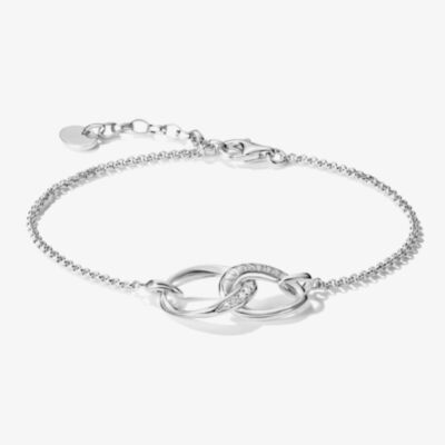 THOMAS SABO Together Sterling Silver Cubic Zirconia Intertwined Bracelet A2233-051-14