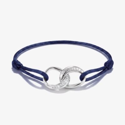 THOMAS SABO Together Blue Textile Cubic Zirconia Intertwined Bracelet A2236-051-32