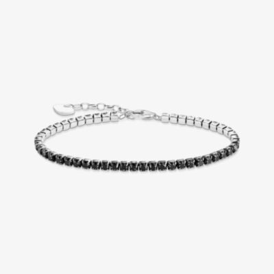THOMAS SABO Blackened Sterling Silver Black Cubic Zirconia Tennis Bracelet A2167-643-11