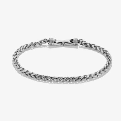 THOMAS SABO Rebel Steel 4.0mm Plaited Rope Chain Bracelet A2258-S01-53