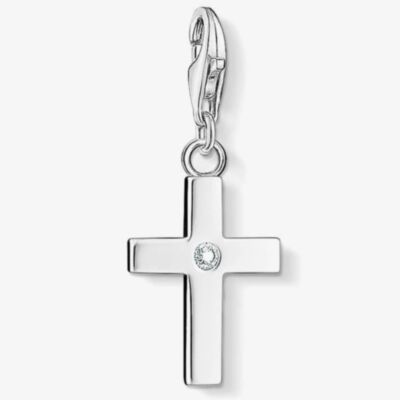 THOMAS SABO Silver Cubic Zirconia Set Cross Charm 0366-051-14