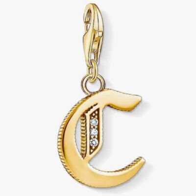 THOMAS SABO Gold Plated Cubic Zirconia C Charm 1609-414-39